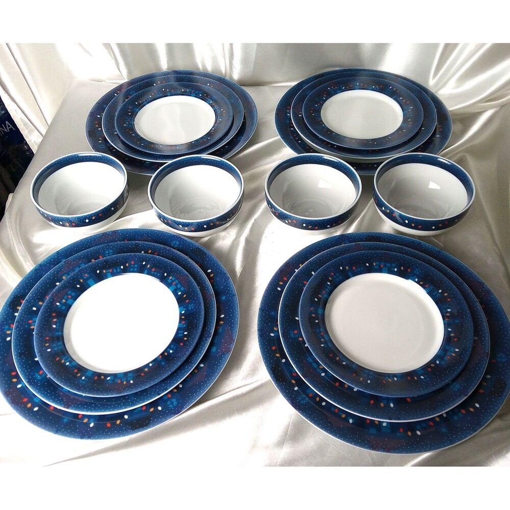 VINTAGE DANSK VILLAGE LIGHTS DINNER SET FOR 4